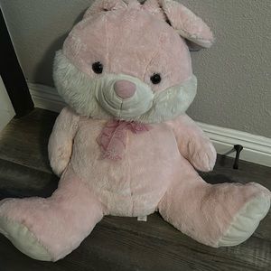 A Pink stuffed bunny
